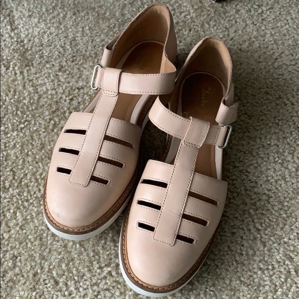 COPY - Clark’s Blush Pink Tan Beige Flats Shoes S…